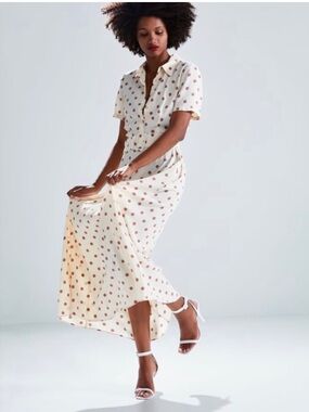 Zara Cream polkadot Dress